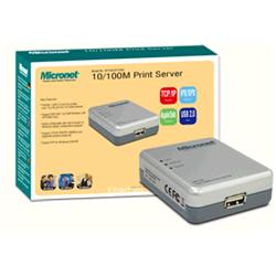 Micronet SP756 - 10/100Mbps Print Server, 1 USB 2,0 Printer Port.