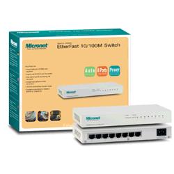 Micronet SP608EB - 8-Port 10/100M Switch, Internal Power, Metallic Case.