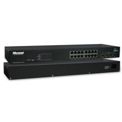 Micronet SP676C - 16-Port 10/100/1000 Mbps Gigabit Web Smart Management Switch with 4 Shared mini-GBIC Slots, Support 802,1Q VLAN, Port Trunk, 802,1P QoS and SNMP V1.